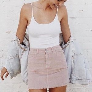 Brandy Melville Juliette Corduroy Skirt - Baby Pink